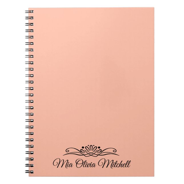 Trend Colour - Soft Peach Name Notebook (Front)