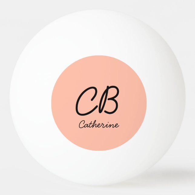 Trend Colour Soft Peach Name Ping Pong Ball (Front)