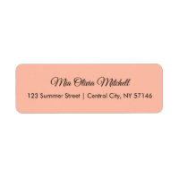 Trend Colour Soft Peach Script Address Labels