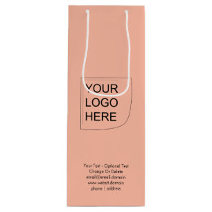 Trend Colour - Soft Peach Wine Logo Gift Bag