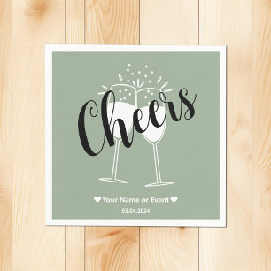 Trend Colour Soft Sage Cheers Paper Napkins