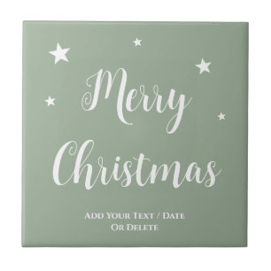 Trend Colour Soft Sage Christmas Ceramic Tile
