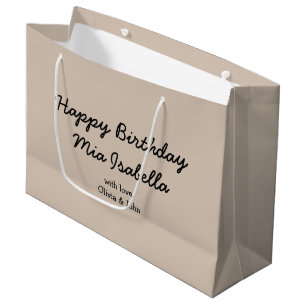 Trend Colour - Soft Taupe Customisable Gift Bag