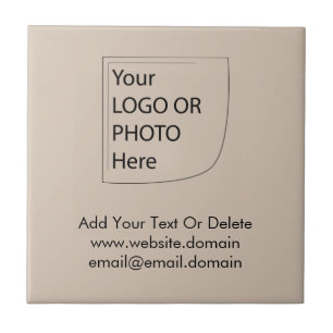 Trend Colour - Soft Taupe Logo Ceramic Tile