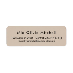 Trend Colour Soft Taupe Modern Address Labels