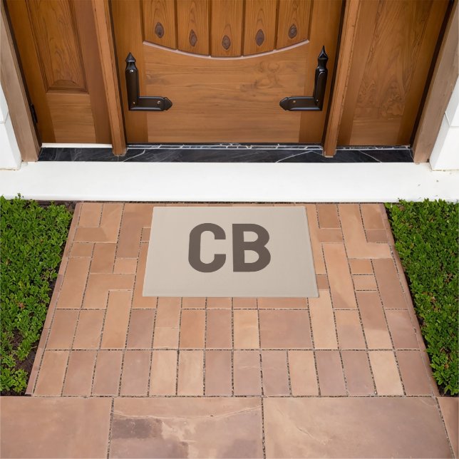 Trend Colour Soft Taupe Monogram Doormat (Outdoor)
