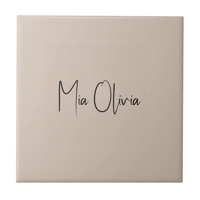 Trend Colour - Soft Taupe Name Ceramic Tile (Front)