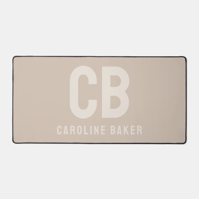 Trend Colour Soft Taupe Name Desk Mat (Front)
