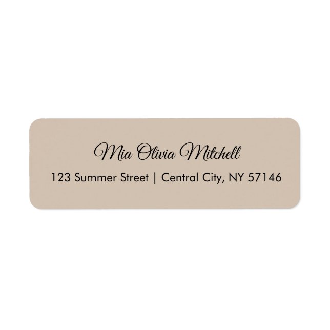 Trend Colour Soft Taupe Script Address Labels (Front)