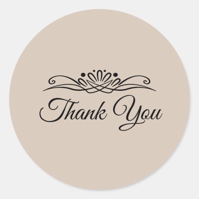 Trend Colour - Soft Taupe Thank You Sticker (Front)