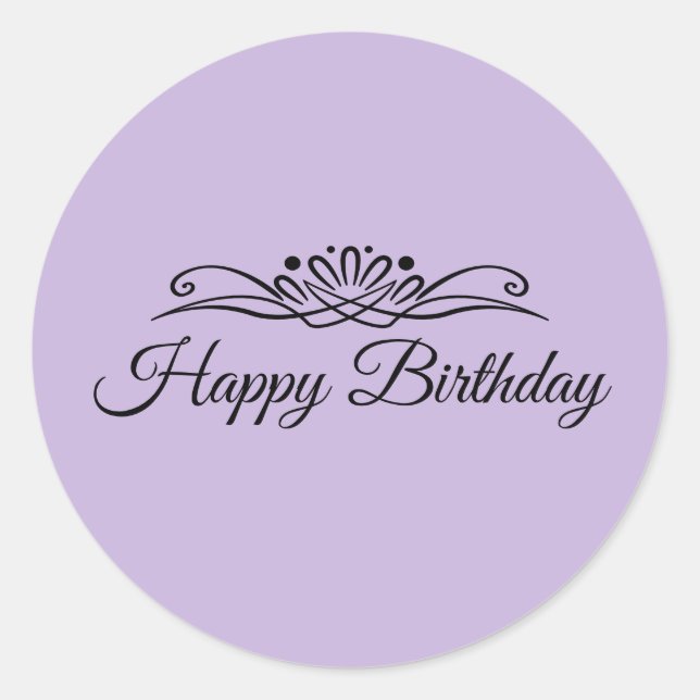 Trend Colour - Soft Violet Birthday Sticker (Front)