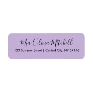 Trend Colour Soft Violet Elegant Address Labels