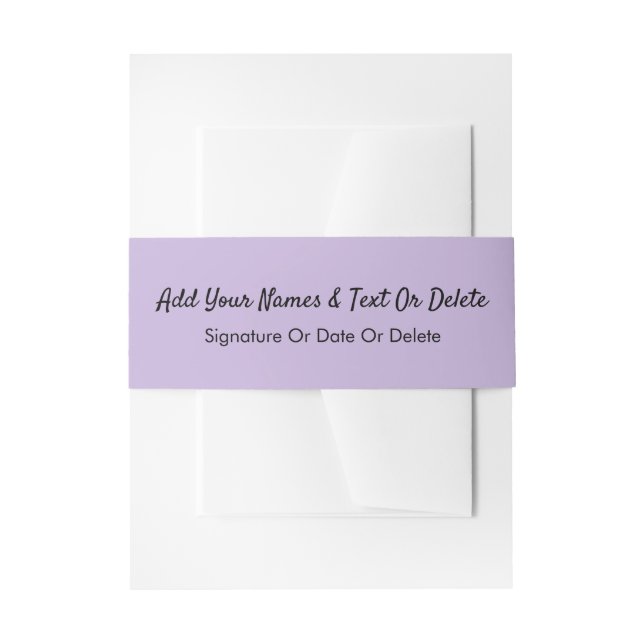 Trend Colour Soft Violet Invitation Belly Band  (Front Example)