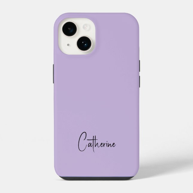 Trend Colour Soft Violet Minimalist iPhone Case (Back)