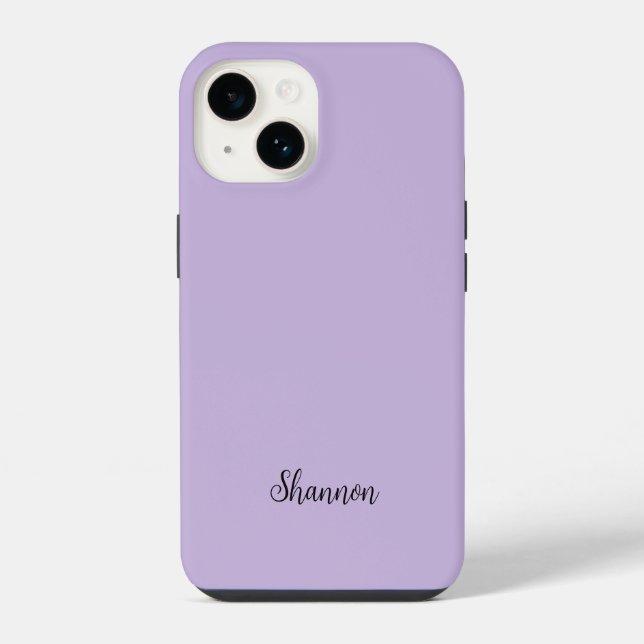 Trend Colour Soft Violet Minimalist iPhone Case (Back)