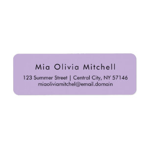 Trend Colour Soft Violet Modern Address Labels