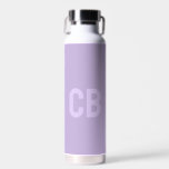 Trend Colour Soft Violet Monogram Water Bottle<br><div class="desc">Introducing the trendy spring colour: Soft Violet. Modern and stylish Water Bottle with customisable monogram in a modern font and light purple colour. Its simple and clean design in a solid colour offers a timeless and classic appeal. Explore our spring trend colours for more products in the same colour or...</div>