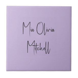 Trend Colour Soft Violet Name Ceramic Tile