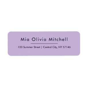 Trend Colour Soft Violet Simple Address Labels