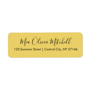 Trend Colour Soft Yellow Elegant Address Labels