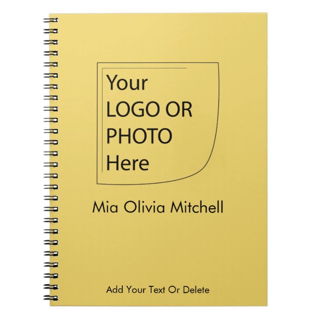 Trend Colour Soft Yellow - Logo/Photo Notebook (Front)