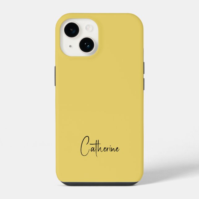 Trend Colour Soft Yellow Minimalist iPhone Case (Back)