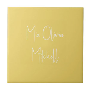Trend Colour Soft Yellow Name Ceramic Tile