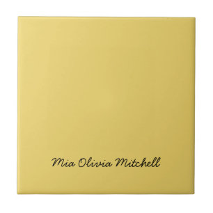 Trend Colour - Soft Yellow Name Ceramic Tile