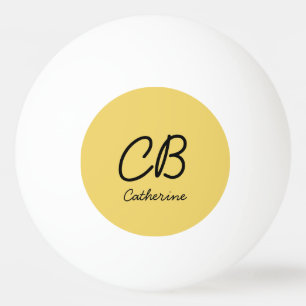 Trend Colour Soft Yellow Name Ping Pong Ball