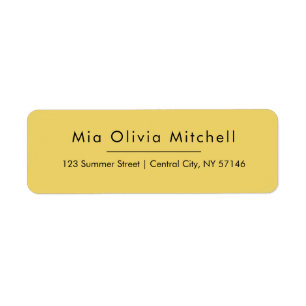 Trend Colour Soft Yellow Simple Address Labels