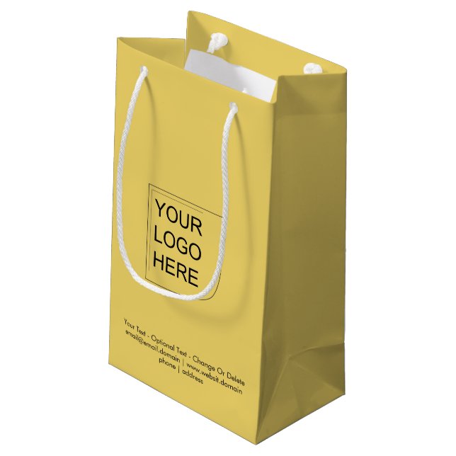 Trend Colour - Soft Yellow Small Logo Gift Bag (Back Angled)