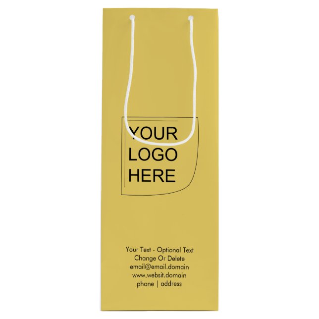 Trend Colour - Soft Yellow Wine Logo Gift Bag (Front)