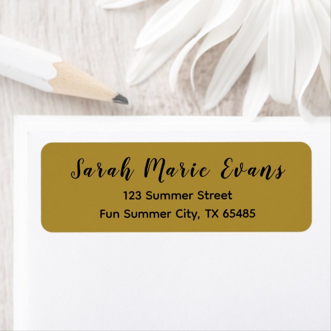 Trend Colour - Sunny Olive Return Address Labels (Insitu)