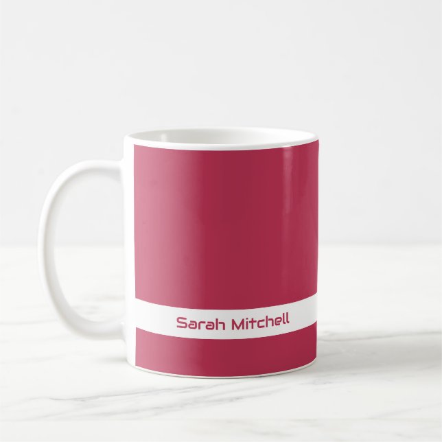 Trend Colour - Vibrant Magenta Name Mug (Left)