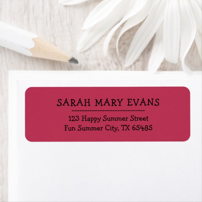 Trend Colour  Vibrant Magenta Return Address Label (Insitu)