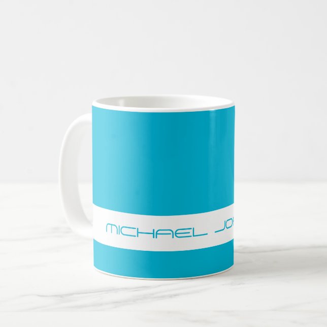 Trend Colour Vivid Cyan - Futuristic Name Mug (Front Left)