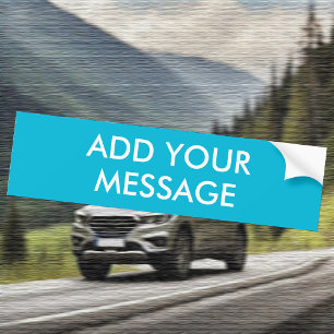 Trend Colour - Vivid Cyan Message Bumper Sticker