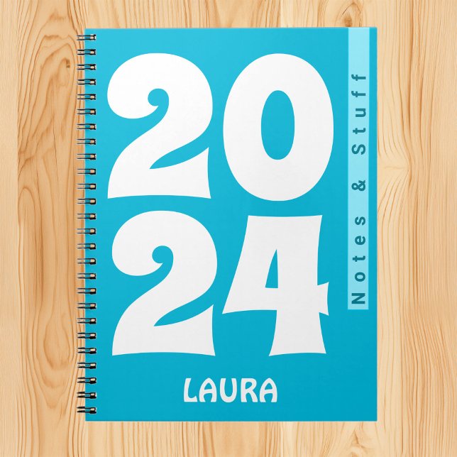 Trend Colour - Vivid Cyan Name & Year Notebook (Creator Uploaded)