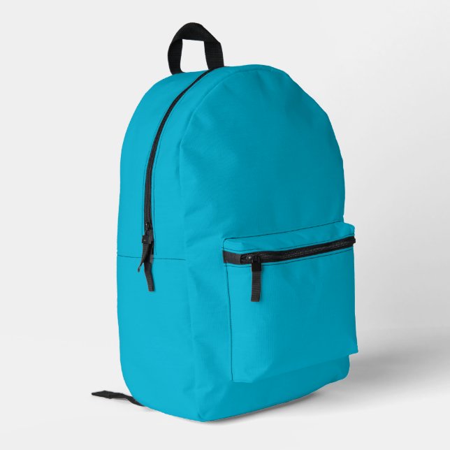 Trend Colour - Vivid Cyan Printed Backpack (Back Corner Left)
