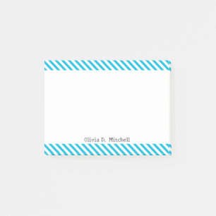 Trend Colour - Vivid Cyan Striped  Post-it Notes