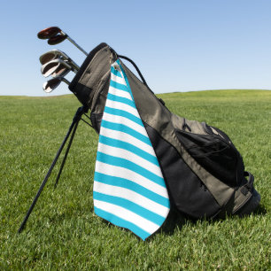 Trend Colour - Vivid Cyan Stripes Golf Towel