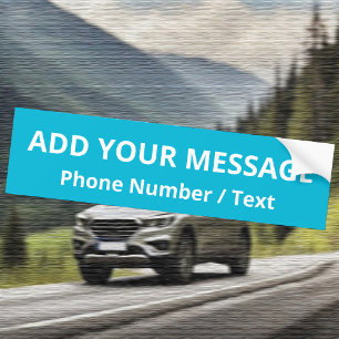 Trend Colour - Vivid Cyan Text Bumper Sticker