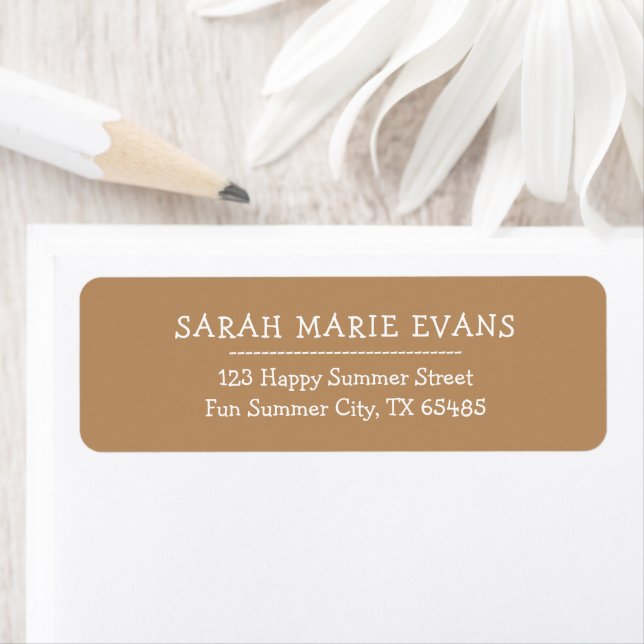 Trend Colour - Warm Beige Return Address Labels (Insitu)