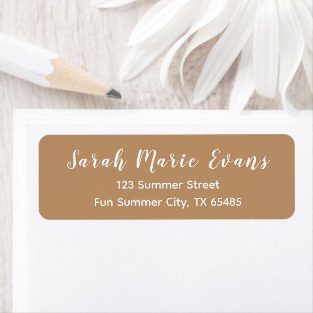Trend Colour - Warm Beige Return Address Labels (Insitu)