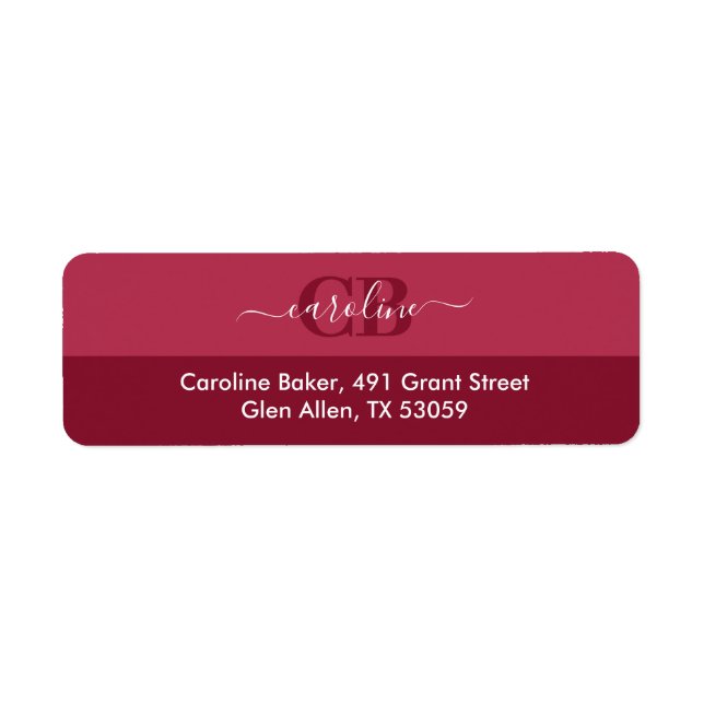 Trend Colour Warm Pink Script Return Address Label (Front)