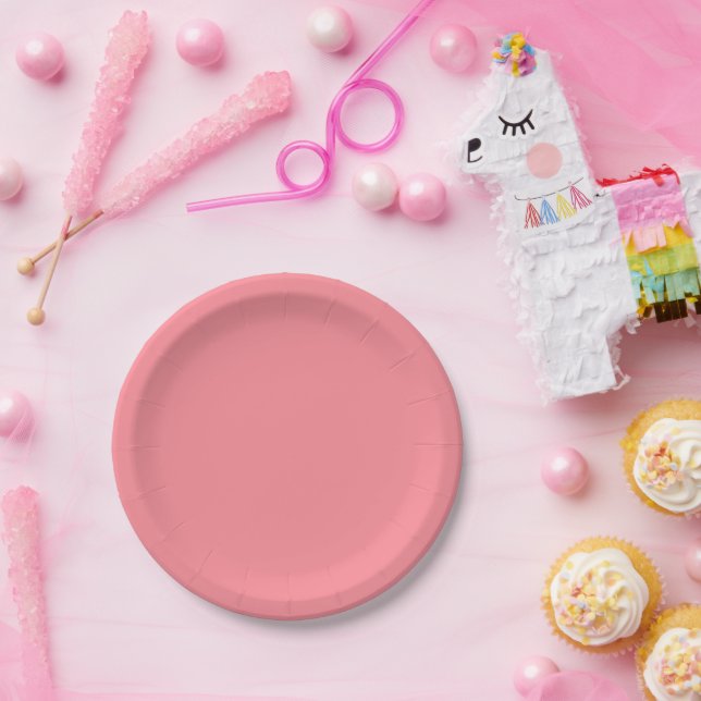 Trend Colour - Watermelon Pink Paper Plates (Party)