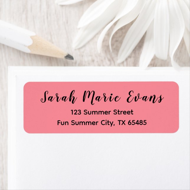 Trend Colour  Watermelon Pink Return Address Label (Insitu)
