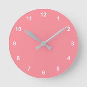 Trend Colour Watermelon Pink Round Clock Numbers