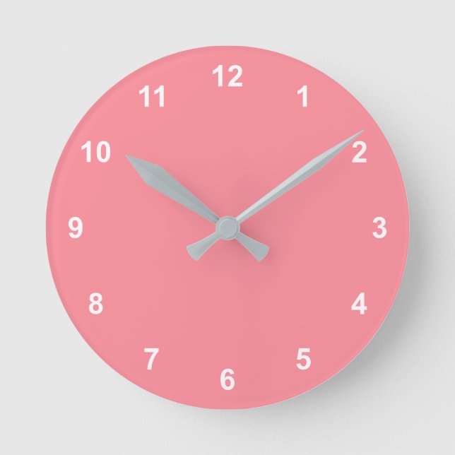 Trend Colour Watermelon Pink Round Clock Numbers (Front)