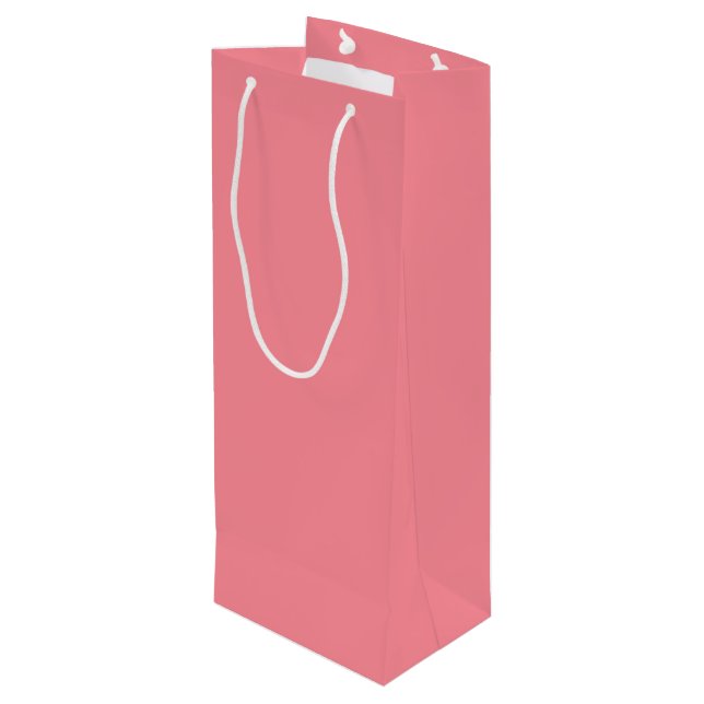 Trend Colour - Watermelon Pink Wine Gift Bag (Back Angled)